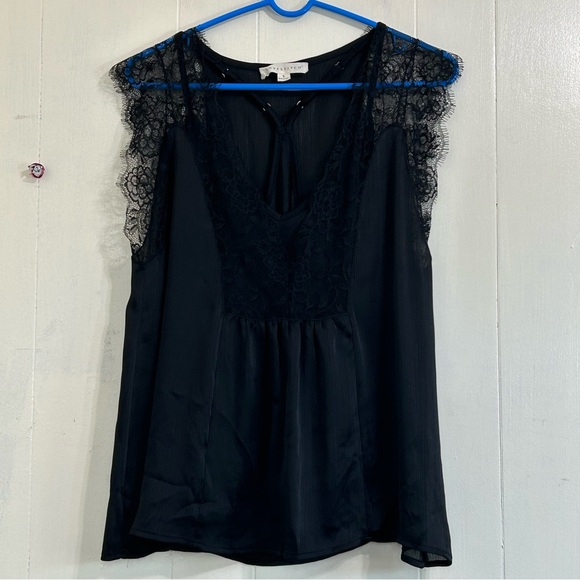 LOVE STITCH Basic Feminine Black Lace Camisole Top Size Small. - Picture 5 of 12
